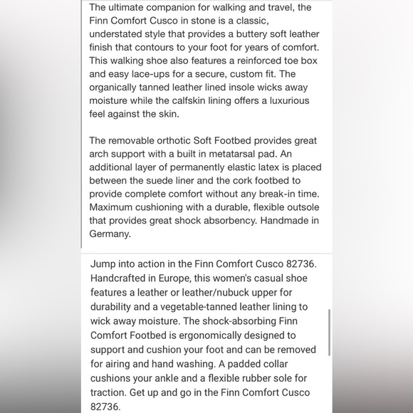 Finn Comfort Cusco Stone Nubuck Walking Shoe 42 - Picture 3 of 14